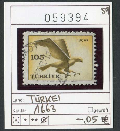 Turquie 1959 - Michel 1663 - oo oblit. - 