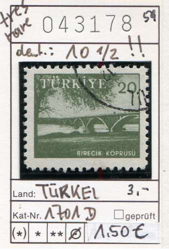 Turquie 1959 - Michel 1701 D - oo oblit. - 