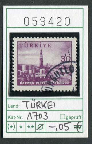 Turquie 1959 - Michel 1703 - oo oblit. - 