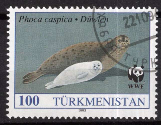 TURKMENISTAN 1993  ANIMAUX WWF LE PHOQUE  OBLITERE