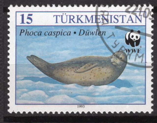 TURKMENISTAN 1993  ANIMAUX WWF LE PHOQUE  OBLITERE