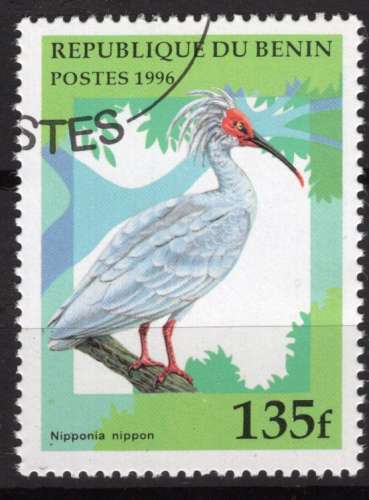 BENIN 1996 LES OISEAUX L'IBIS NIPPON  OBLITERE