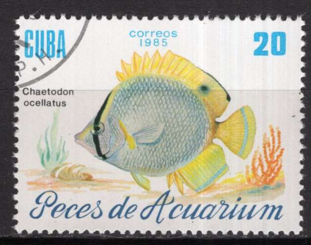 CUBA 1985   LES POISSONS OBLITERE