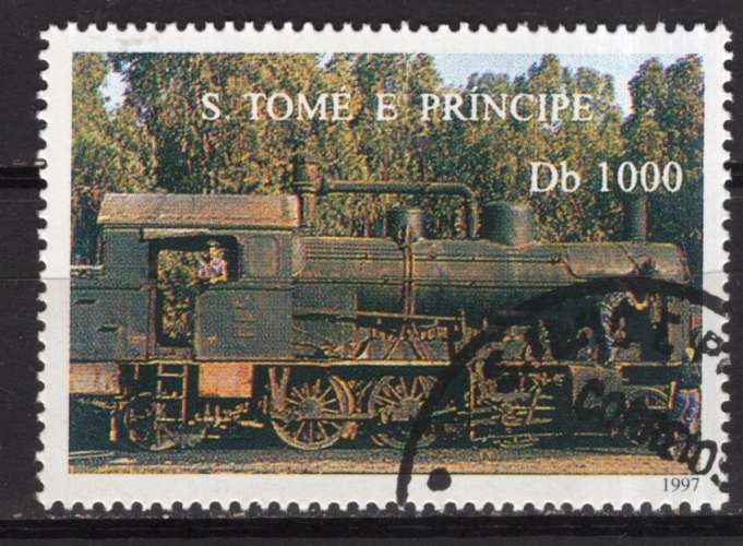 ST THOMAS ET PRINCE 1997  LOCOMOTIVE A VAPEUR   OBLITERE