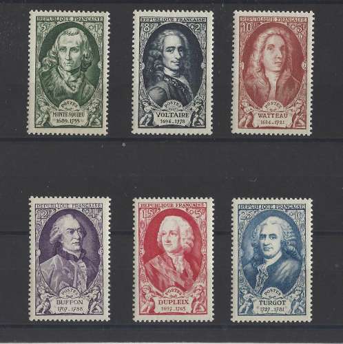 FRANCE   Y/T    n° 853/858    neuf **   1949