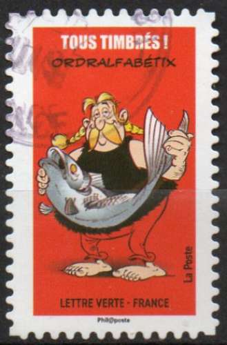 2019 - Adhésif YT N° 1732 - Astérix - Ordralfabétix - Cachet rond