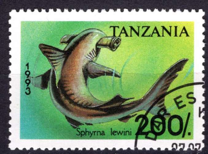 TANZANIE 1993  LES REQUINS LE SPHYNA OBLITERE