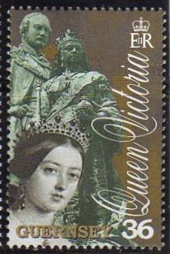 Reine Victoria couronnée & statue prince Albert (2001) - YT 886 **