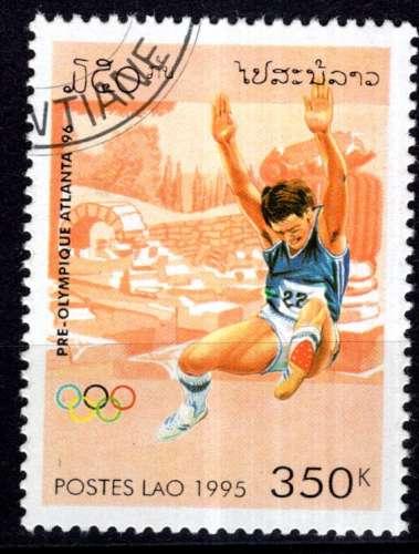 LAOS 1995 JEUX OLYMPIQUES D'ATLANTA  SAUT EN LONGUEUR  OBLITERE