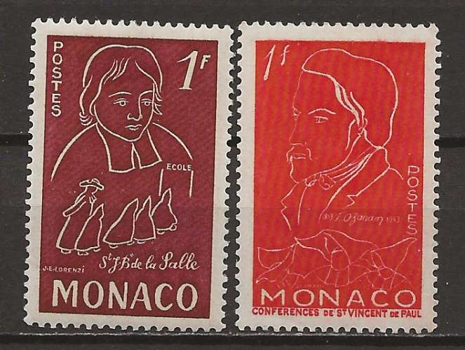 MONACO   ANNEE 1954 Y.T N°399-402 NEUF*