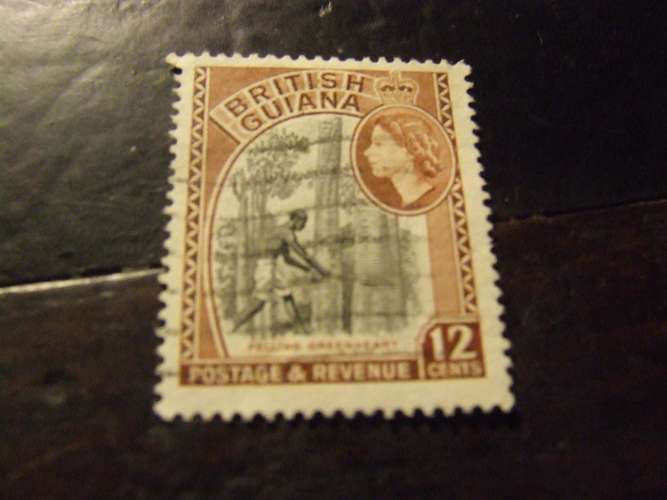 GUYANA BRITANNICA 1954 ELISABETTA 12 c USATO