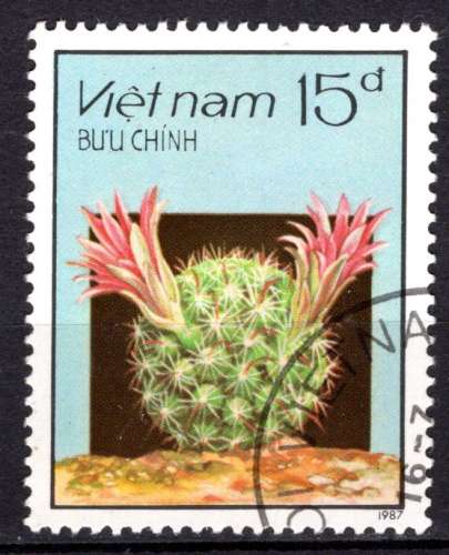 VIET NAM 1987  LES FLEURS DE CACTUS  OBLITERE