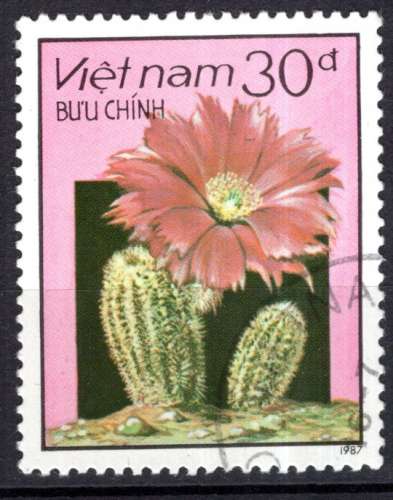 VIET NAM 1987  LES FLEURS DE CACTUS  OBLITERE