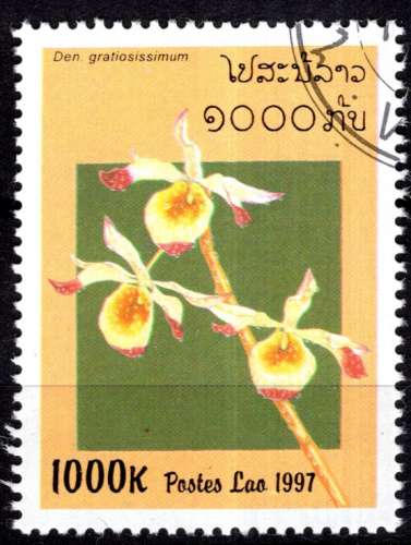 LAOS 1997 FLEURS LES ORCHIDEES OBLITERE