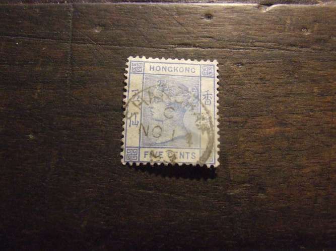 HONG KONG 1882 ELISABETTA 5 c USATO