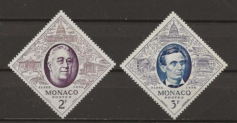 MONACO  ANNEE 1956 Y.T N°445-446 NEUF* 