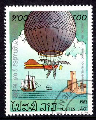 LAOS 1983 ANNIVERSAIRE DU 1ER VOL EN BALLON OBLITERE