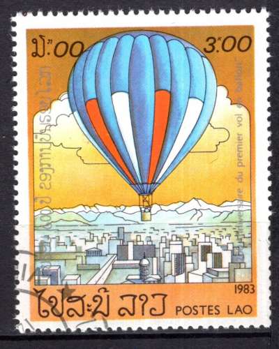 LAOS 1983 ANNIVERSAIRE DU 1ER VOL EN BALLON OBLITERE