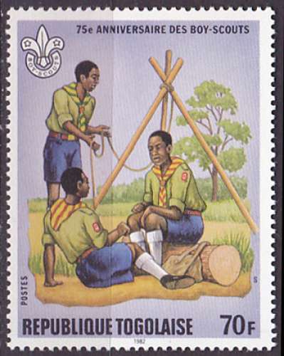 Timbre neuf ** n° 1066(Yvert) Togo 1982 - Scoutisme