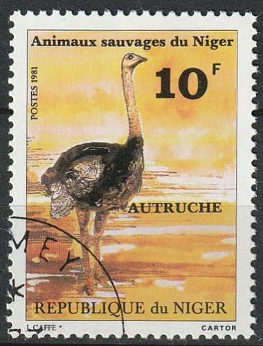 Timbre oblitéré n° 530(Yvert) Niger 1981 - Oiseau, autruche