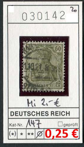 Empire allemand 1920 - Michel 147  -  oo oblit.