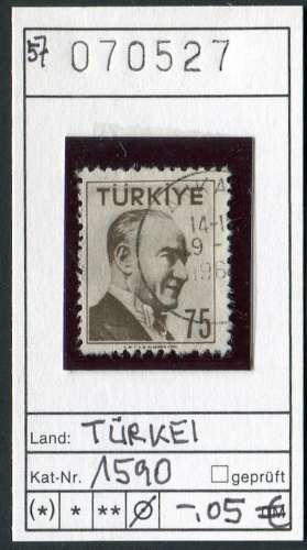 Turquie 1957 - Michel 1590 - oo oblit. - 