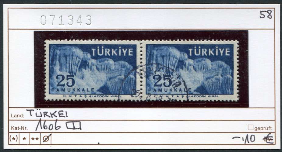 Turquie 1958 - Michel 1606 - oo oblit. - paire