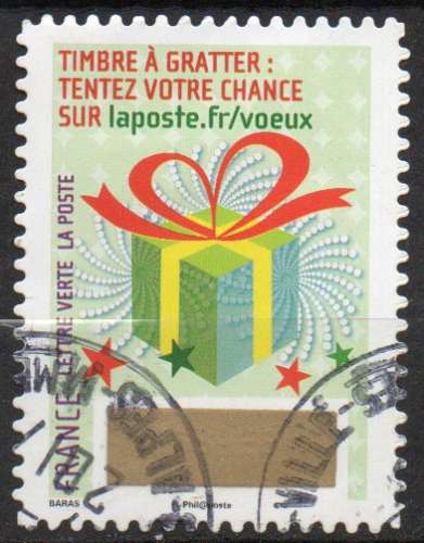 2016 - Adhésif YT N° 1337 -Vœux - Cachet rond