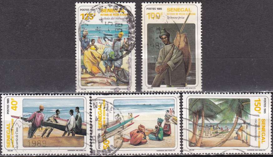 SENEGAL N° 643/7 de 1986 oblitérés en série complète