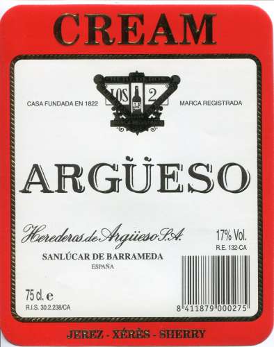 Espagne - Cream - Argüeso - Herrederos de Argüeso - Sanlucar de Barrameda