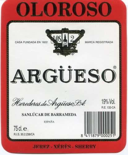 Espagne - Oloroso - Argüeso - Herrederos de Argüeso - Sanlucar de Barrameda