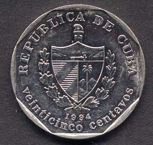 Pièce 25 Centavos Cuba 1994