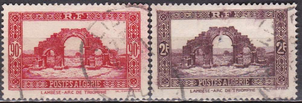 ALGERIE n° 115 et 120 de 1936 oblitérés 