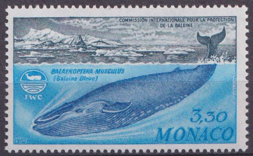 Monaco 1983 Y&T 1372 neuf ** - Protection de la baleine 