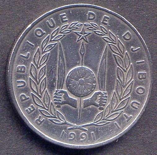 Pièce 100 Francs Djibouti 1991