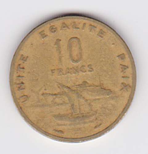 Pièce 10 Francs Djibouti 1977