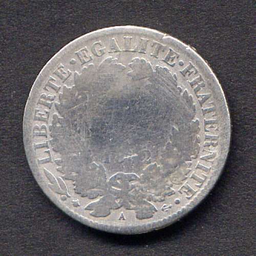 Pièce 1 Franc argent Cérès France 1872 - Lettre petit A