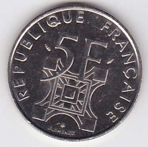 Pièce 5 Francs France 1989 - Centenaire de la Tour Eiffel