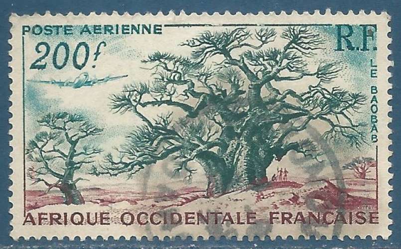 Afrique occidentale française Poste aérienne N°20 Baobab oblitéré