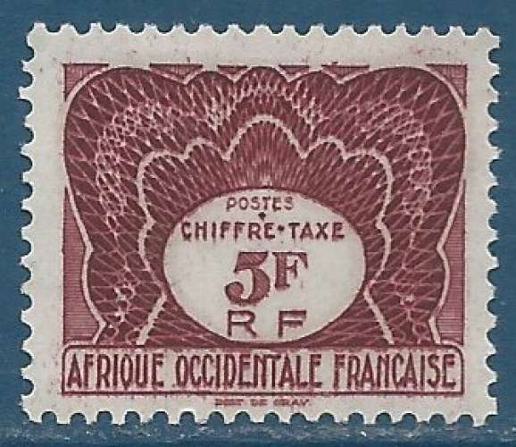 Afrique occidentale française Taxe N°8 5F neuf sans gomme