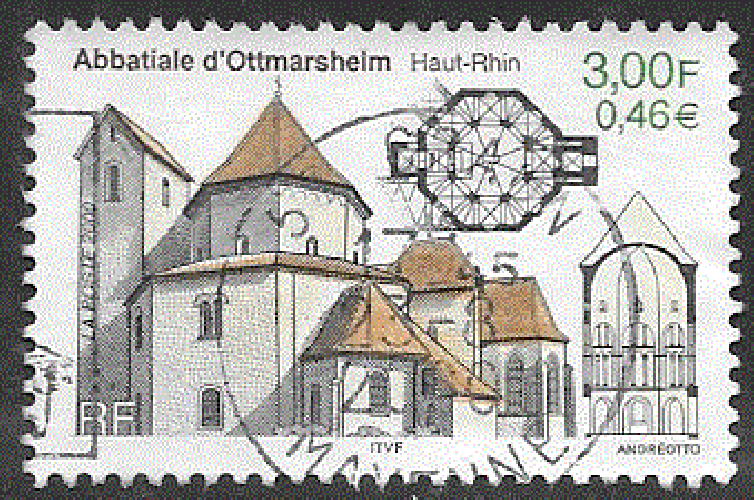 France - YT 3336  obl - Abbatiale d'Ottmarsheim (2000) 