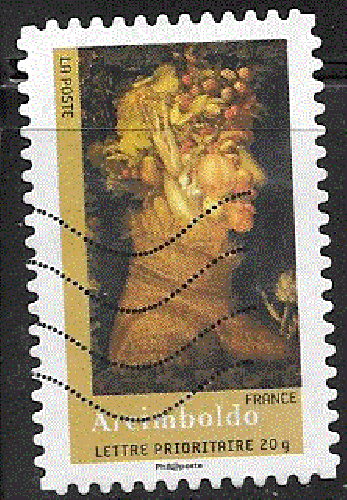 France - YT adhésif 158  obl - Oeuvre d'Arcimboldo (2008) 