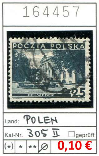 Pologne 1935 - Michel 305 II - oo oblit. -