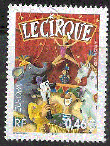 France - YT 3466  obl - Le cirque (2002) 