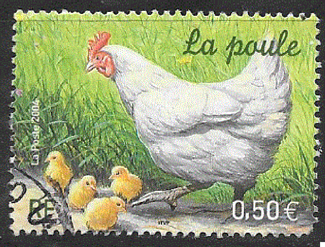 France - YT 3363  obl - Poule  (2004) voir note