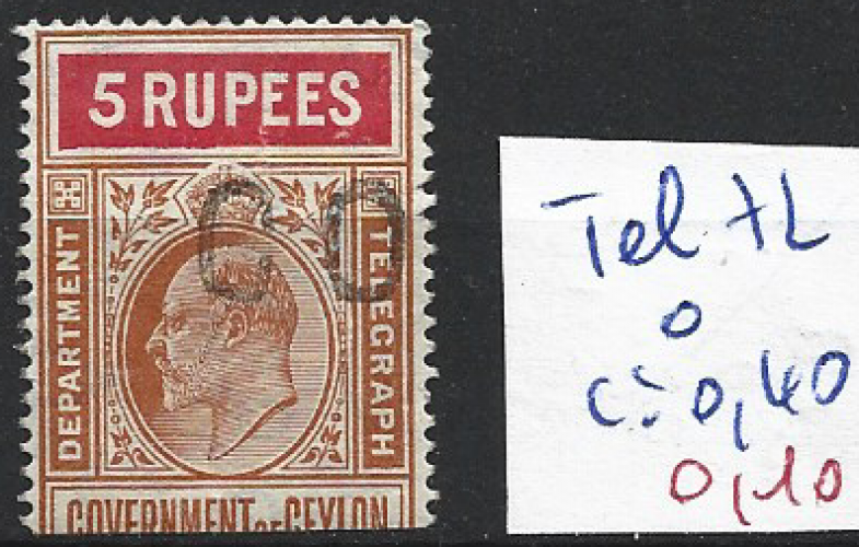 CEYLAN TELEGRAPHE 72 oblitéré côte 0.40 € 