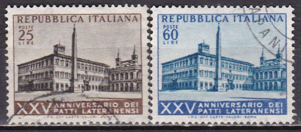 ITALIE N° 670/1 de 1954 oblitérés en série complète 