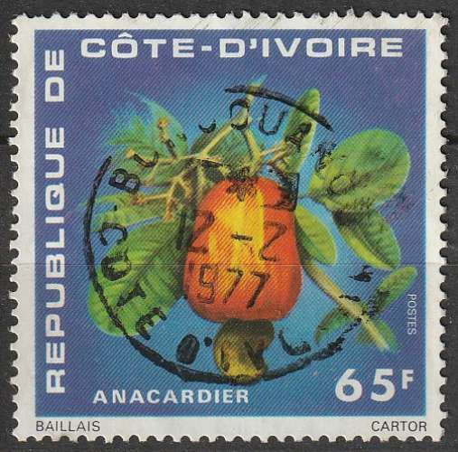 Timbre oblitéré n° 408(Yvert) Côte d'Ivoire 1976 - Anacardier