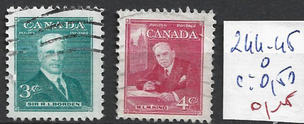 CANADA 244-245 oblitérés côte 0.50 €