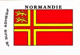 miniature France Normandie - Blason adhésif du drapeau sur carte postale neuve